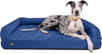 K9 Ballistics Tough Orthopedic XX-Large Bolster Dog Bed - Washable, Durable and Water Resistant Dog Bed - Made for (XXL) Big Dogs, 68"x40", Blue Quartz