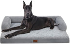 Orthopedic XXL Dog Beds, Waterproof Egg Crate Foam Big Pet Bed for All Breed Sized Dogs 53x42Inch, Washable Extra Large Dog Couch Bed with Removable Cover and Non-Slip Bottom, Grey