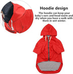 Dog Raincoat rain Jacket Raincoat Dogs Waterproof Small Medium Breeds Zip Closure Storage Pocket Harness Hole Red L