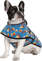 HDE Dog Raincoat Jacket Reflective Adjustable Hooded Pet Poncho Rain Coat with Leash Hole for Small to X-Large Dogs Happy Camper - M