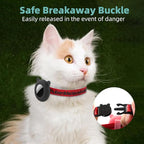 Personalized Cat Collar with Airtag Holder, Custom Embroidered with Name, Nylon ID Collar for Cat with Breakaway Safety Release Buckle and Bell