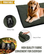 ONETIGRIS Large Dog Bed Washable Matteress Anti Slip Cushion for Pets Sleeping, 3.6ft by 2.2ft Water-Resistant Pet Bed for Indoor Outdoor(Green,L)