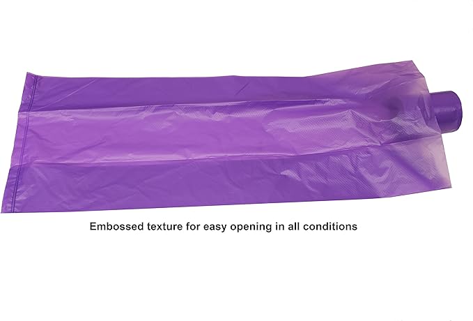 120 Easy Open & Strong Leak-Proof Poop Bags Dog Waste Bags 13.25 x 9" Made in USA .Bags are easier to tie than standard 12 inch bags (Purple)