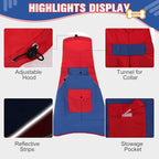 BINGPET Adjustable Dog Rain Jacket, Waterproof, Snowproof, Windproof - Reflective Striped Clear Hooded Slicker Poncho (Red-Blue, L)