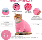 Sticky Cat Clothes Stretchy, Sphynx Hairless Sweater & Pajamas for Cats only, Soft Cat Onesie for Cats After Surgery Female Male & Hair Loss Prevention, Pink L
