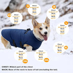 Large Dog Coat with Harness Built-in, Waterproof Reflective Fleece Lined - Warm Windproof Winter Jacket with Back Zipper, Cold Weather Snow Dog Coats - Blue - 2XL