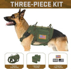 Forestpaw Dog Harness Medium Sized,Tactical Dog Harness with Handle,No Pull Military Style Service Dog Vest with Pockets Adjustable for Medium Large Dogs,Green,Chest 15.5-25.5"
