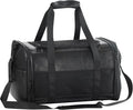Fashion Leather Dog Carrier, Airline Approved Cat Carrier Soft Sided Pet Bag Carrier Purse for Puppy Kitten Small Animals Black