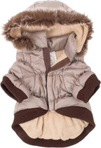 PET LIFE Classic Metallic Fashion Pet Dog Coat Jacket Parka w/ 3M Insulation and Removable Hood, Medium, Metallic Grey