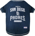 MLB SAN Diego Padres Dog T-Shirt, X-Small. - Licensed Shirt for Pets Team Colored with Team Logos. - Premium Stretchable Materials for The Comfort of Your Dog & cat.