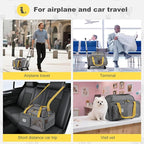 18x13.5x9 TSA Approved top Expandable Rolling pet Carrier for Small Dog Puppy cat up to 8 lbs and 17'' in,Soft Sided for Spirit Southwest Airline,with 4 Wheels and 2 Pockets(Grey).