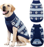 KOOLTAIL Cable Knit Dog Sweater Turtleneck, Cold Weather Pullover Classic Knitwear, Snowflake Pattern Thick Warm Winter Pet Clothes,Dog Christmas Sweater for Small Medium Large Dogs,Navy XL