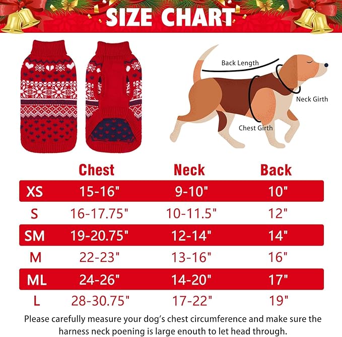 SCENEREAL Dog Sweaters for Small Dogs - Soft, Warm Turtleneck Small Dog Sweater, Ugly Knit Dog Christmas Outfits for Dachshund, Chihuahua, Pug, Yorkie,Winter Pet Clothes Girl Boy, XS