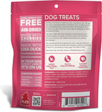 PLATO Pet Treats Jerky Dog Treats - Air-Dried Jerky for Dogs - Delicious, Real Meat Dog Treats - Grain Free - Supports Healthy Digestion - Duck Jerky with Cherry 7oz