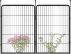 FXW Garden Fence Outdoor for The Yard – 40in(H) x 4.5ft(L) Heavy Duty Metal Animal Barrier for Dog and Rabbit, Decorative Dog Fence, 2 Panels, Black