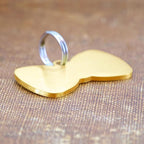 Ultra Joys Cat ID Tag Personalized Pet Tags, Durable Stainless Steel Small Pet Mini Dog Cat Tag Lightweight - Bowtie Tag in Gold