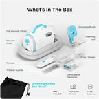 Uproot Clean Pet Groomer Vacuum Kit 7 in 1 - Cat & Dog Grooming Kit with Brush, Detangle, Deshed, Trim, Clean, & Dry Attachments - Complete Cat & Dog Grooming Vacuum for Shedding Pets
