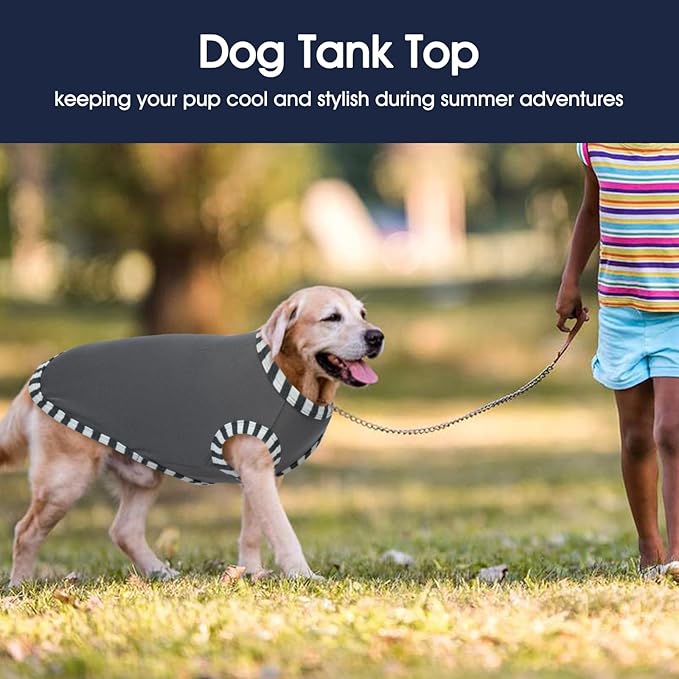 IECOii 2 Pack Summer Dog Shirt | Stretchy Fade-Resistant Fabric, Machine Washable Convenient,Home & Outdoor Clothes Fit for Medium Breeds, Grey+Blue, XL
