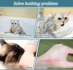 Cat Bathing Bag, Breathable Mesh Anti Scratch Adjustable Cat Grooming Bag for Nail Trimming, Bathing Polyester Soft Cat Washing Bag