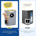 Cat House for Indoor Cats Large Cat Bed Cave 2-Storey Cats Condo with Cozy Felt Covered Hideaway for Multiple Pets Gray