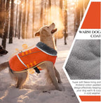 QBLEEV Warm Dog Coat Reflective Dog Jacket, Waterproof Dog Winter Coat Turtleneck Dog Clothes for Cold Weather, Thick Fleece Dog Snowsuit Christmas Dog Vest Pet Apparel for Small Medium Large Dogs 3XL