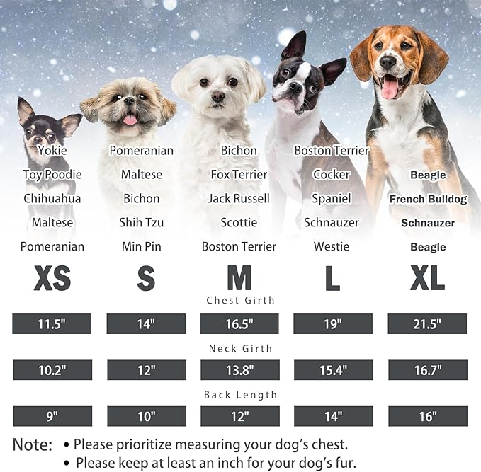 SCENEREAL Winter Dog Vest Coat with Harness Built In, Warm Puppy Jacket for Small Medium Dogs, Cold Weather Coats with Zipper, Fleece Puffer Vest Windproof Snow Clothes