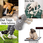 Stuffed Dog Toys, Tug of War Plush Dog Toy for Large Breed, Cute Animal Squeaky Dog Toys with Crinkle Paper, Dog Chew Toys for Puppy, Small, Middle, Big Dogs (Grey, Donkey)