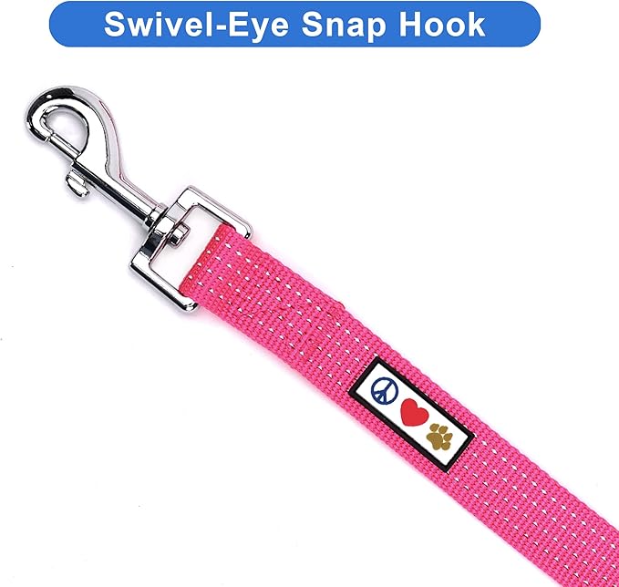 Pawtitas 6 FT Dog Leash - Comfortable Handle, Highly Reflective Threads, Heavy Duty Training Leash (Medium 6 FT)