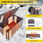 AIVITUVIN Outdoor Heated Dog House Anti Chewing Iron Frame Insulated Dog Kennel with Heating Pad Weatherproof Shelter （Grey,XL）