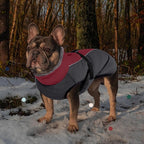 IECOii Dog Coats for Large Dogs Winter Waterproof, XXXL Dog Jacket with Adjustable Buckle,Thick Turtleneck Snow Jacket for Cold Weather, Pet Warm Fleece Vest for Doberman, Great Dane, Burgundy, 3XL