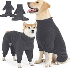 Fleece Dog Sweater for Small Medium Large Dog for Run Walk Sleep Pet Winter Jacket & Windproof Clothes Coat Large Grey