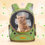 Pet Backpack Carrier, Portable and Ventilated, Oxford Cloth, Dog Cat Travel Bag with Transparent Cover 12.6", (Green, 1 Pcs), Intended for Hiking/Camping/Traveling