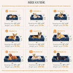 Comfort Expression Orthopedic Dog Bed for Medium Dogs 30x20 Inch, Waterproof Supportive Egg Crate Foam Medium Pet Bed with Removable Bolster, Dog Couch with Washable Cover & Non-Slip Bottom, Navy Blue