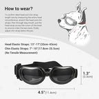 Dog Helmet and Goggles Small Breed, UV Protection Dog Goggles and Motorcycle Helmet with Ear Holes Adjustable Straps for Outdoor Biking, Black