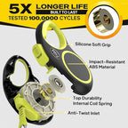 Fida Retractable Dog Leash, Reflective 16ft Heavy Duty Pet Walking Leash for Medium/Large Dog up to 44 lbs, Tangle Free. One-Hand Brake (Medium, Neon Yellow)