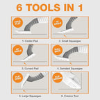 FurDozer Pet Hair Remover & Auto Detailing Tools - Cat & Dog Hair Remover for Carpets, Car Interiors, Couches, Bedding, & Pet Furniture (Gray, X6)