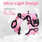 Dooradar Cat Harness and Leash Set, Escape Proof Safe Adjustable Kitten Vest Harnesses for Walking, Easy Control Soft Breathable Mesh Jacket with Reflective Strips for Cats, Pink, XXS