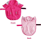 Waterproof Dog Raincoat, Adjustable Reflective Lightweight Pet Rain Clothes with Poncho Hood (Small, Dark Pink)