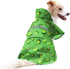 NACOCO Large Dog Raincoat Adjustable - Pet Frog Water Proof Clothes Lightweight Rain Jacket Poncho Hoodies with Strip Reflective Green (L, Green Frog)