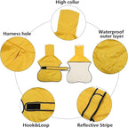 Morezi Dog Raincoat with Reflective Bar, Rain/Water Resistant, Adjustable Vest - Dog Raincoats for Greyhounds, Lurchers and Whippets - Yellow - Large