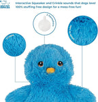 Best Pet Supplies Interactive Squeaky Dog Chew Toy, Ideal Dog Toys for Chewers, Small, Medium & Large Dogs, and Fetch Lovers - Crinkle Chicken (Blue), Large