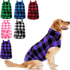 ASENKU Dog Jacket Plaid Reversible Reversible Dog Vest Waterproof Cold Winter Clothes Pet Apparel for Small Medium Large Dogs (L, Purple)
