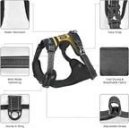 Custom Green Bay Dog Harness with Reflective Stripes Personalized Name and Number Dog Vest Harness with Pet Traction Rope for Small Medium Large Dog