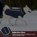 AOFITEE Coat for Medium Dogs, Turtleneck Warm Dog Winter Jacket with Back Zipper, Medium Pet Snowsuit with Reflective Trims, Dog Puffer Jacket for JackRussell, Boston Terrier, French Bulldog