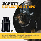 Lelepet Dog Coat with Harness Built in, Waterproof Dog Jacket for Large Dogs Reflective Winter Jacket with Zip Warm Cold Weather Coats for Dogs,Turtleneck Pet Snowsuit, Great Dane, Black, XXXL