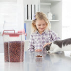 5Lbs/6Qt Airtight Pet Storage Container For Cat Dog Bird Food and Keep Fresh, Translucent Body, Upgraded Large Nozzle for Easy Pouring With Handle Design Easy to Carry When Going 2pack