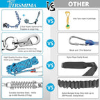 Spring Pole Rope Toys: Rope Pull & Tug of War with a Big Spring Pole Kit & 2 Strong 16ft Toys - Muscle Builder Interactive Toy for Pitbull Medium to Large Dog