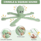 Prime Pets Dog Toys for Large Dogs, 27” Extra Large Plush Octopus Dog Toy, Crinkle Squeaky Dog Toy for Small Medium Large Breeds, Interactive Stuffed Chew Toys to Keep Them Busy, Green