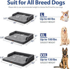 Orthopedic XXL Dog Beds, Waterproof Egg Crate Foam Big Pet Bed for All Breed Sized Dogs 53x42Inch, Washable Extra Large Dog Couch Bed with Removable Cover and Non-Slip Bottom, Dark Grey