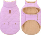 Dog Winter Coat for Small Dogs, Puppy Solid Jacket, Pet Warm Coat for Cold Weather, Windproof Pets Thickened Outfits Garments Indoor Outdoor, Lilac XS